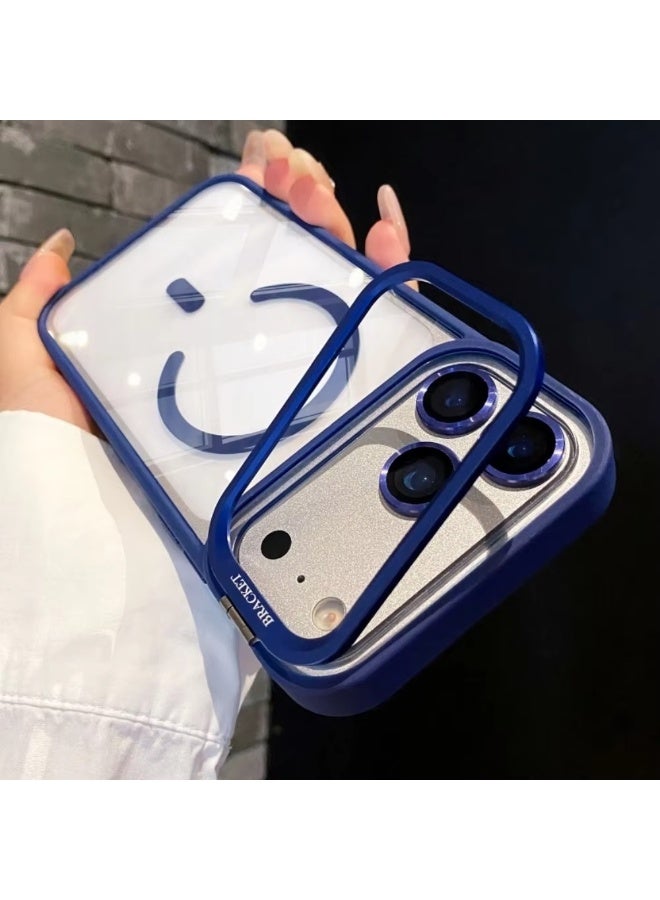 جراب شفاف مزود بحامل كاميرا مدمج قابل للتعديل لهاتف iPhone 17 Pro، جراب مغناطيسي شفاف مزود بعدسة كاميرا لهاتف iPhone 17 Pro - Image 1